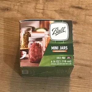 Set of 4 Mini Mason Jars - Ball Brand